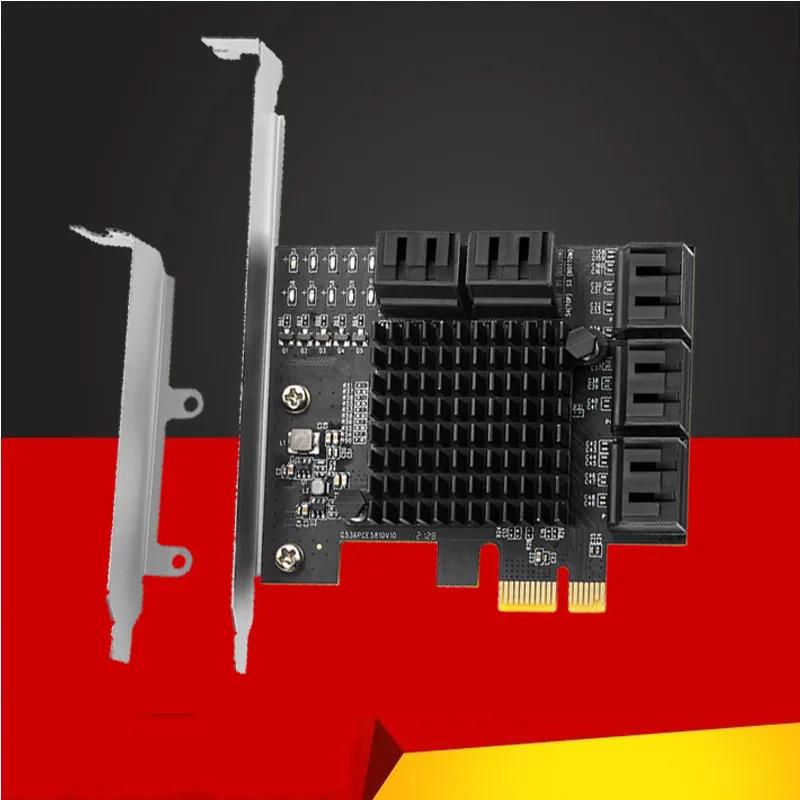  PCI Express PCIE SATA Ȯ ī SATA Ʈѷ ī忡 ߰ PCIE X1 Gen3 10 Ʈ SATA3.0 6Gb  (Chia Mining )